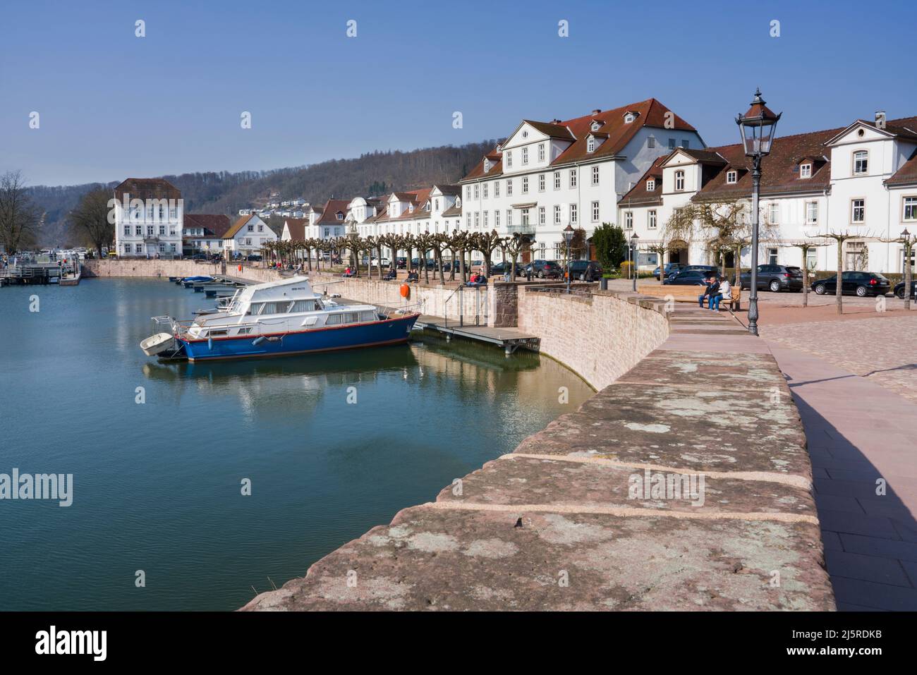 Le nouveau port de Bad Karlshafen, Weserbergland, Hesse, Allemagne, Europe Banque D'Images