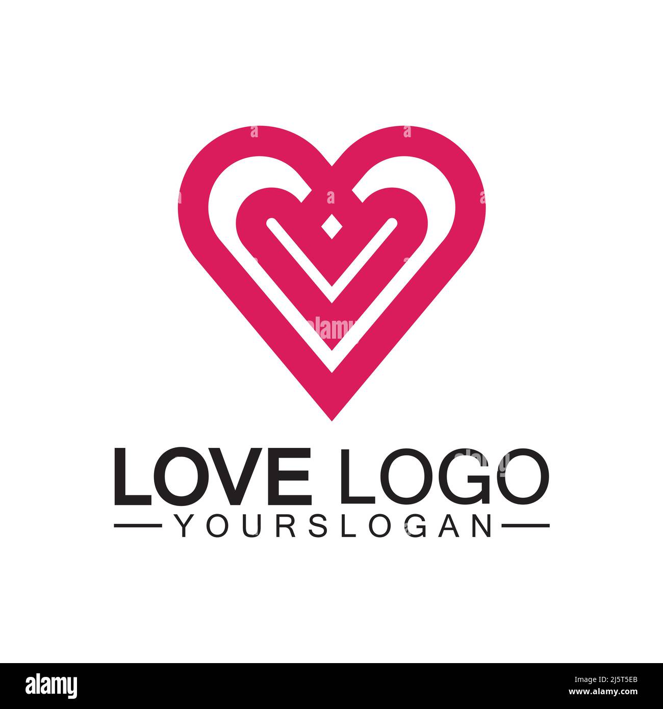 Logo de l'amour vecteur, vecteur géométrique logo coeur, vecteur linéaire logo vecteur, forme de coeur logo design-Vector Illustration de Vecteur