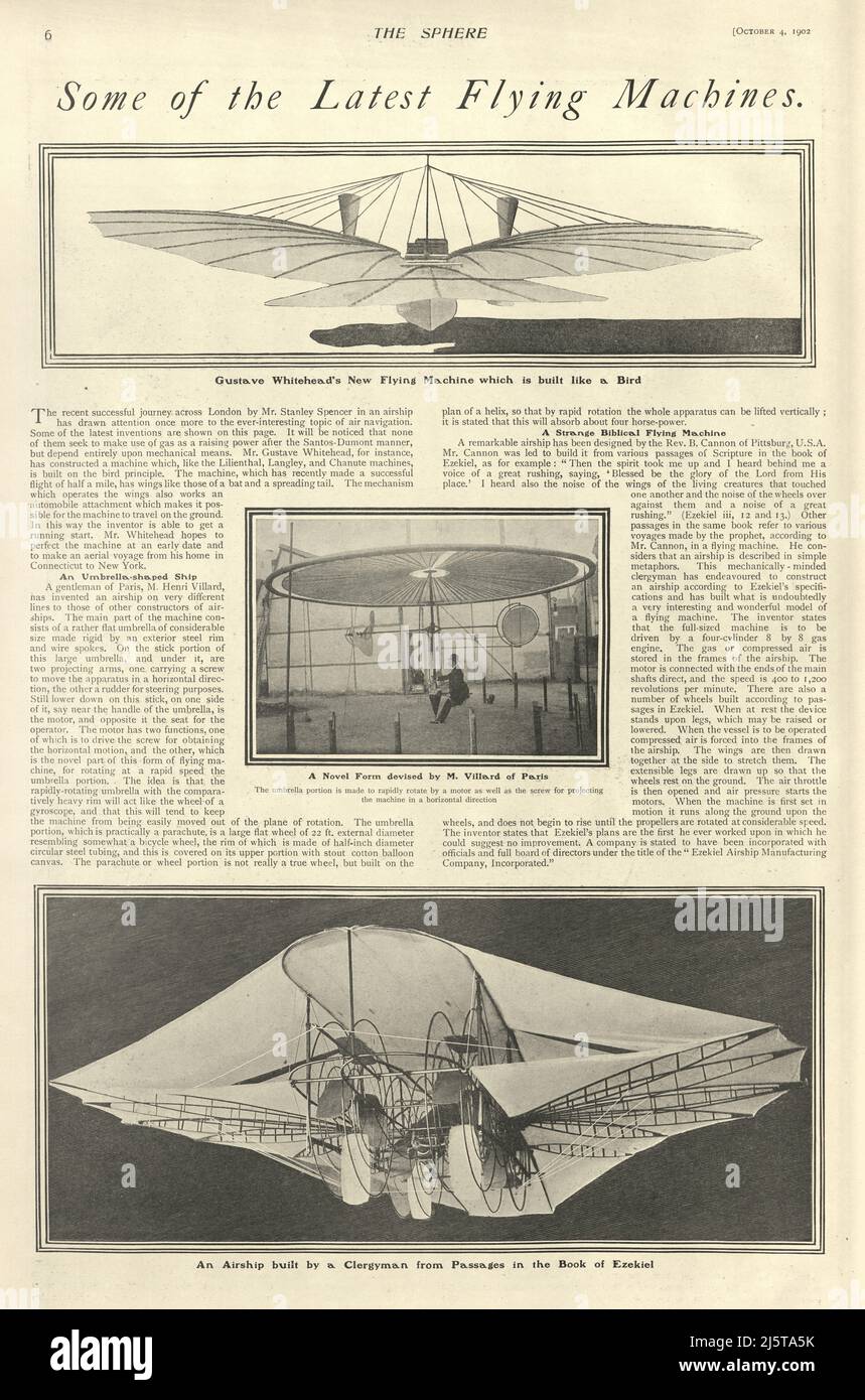 Engin volant édouardien, avion 1902 Banque D'Images