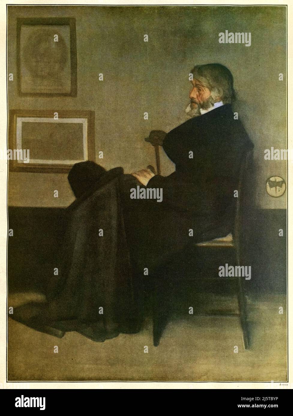 Portrait de Thomas Carlyle d'après un tableau de James McNeill Whistler. Arrangement en gris et noir, n° 2: Portrait de Thomas Carlyle Banque D'Images