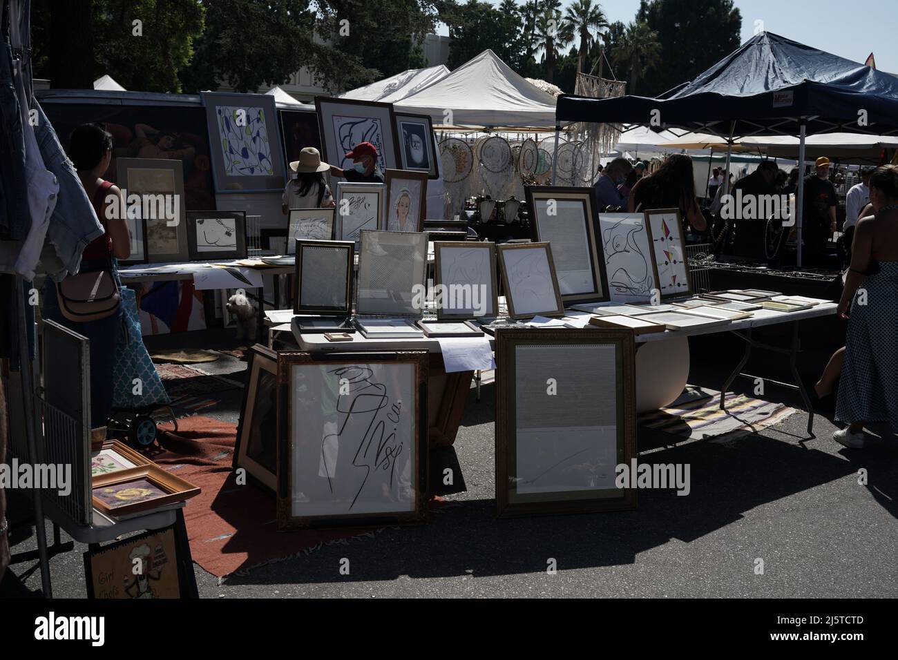 Le célèbre Melrose Trading Post à Los Angeles Banque D'Images