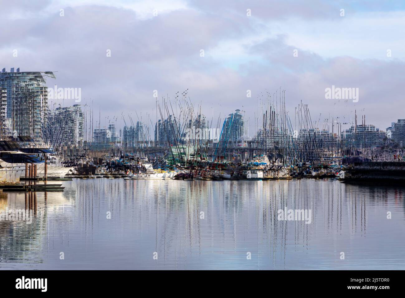 False Creek Harbour, Vancouver Colombie-Britannique, mouvement de caméra, paysage marin Banque D'Images