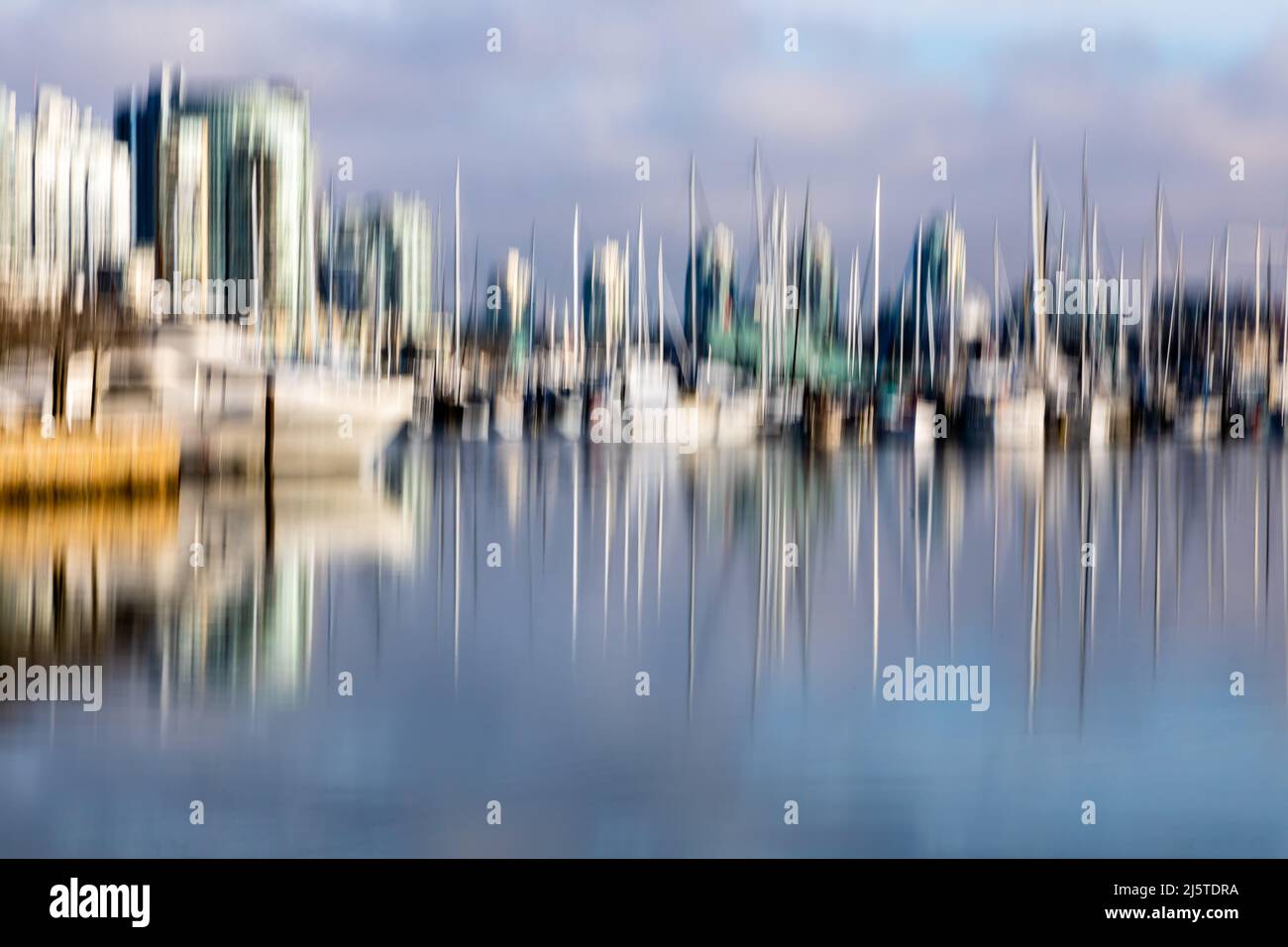 False Creek Harbour, Vancouver Colombie-Britannique, mouvement de caméra, paysage marin Banque D'Images
