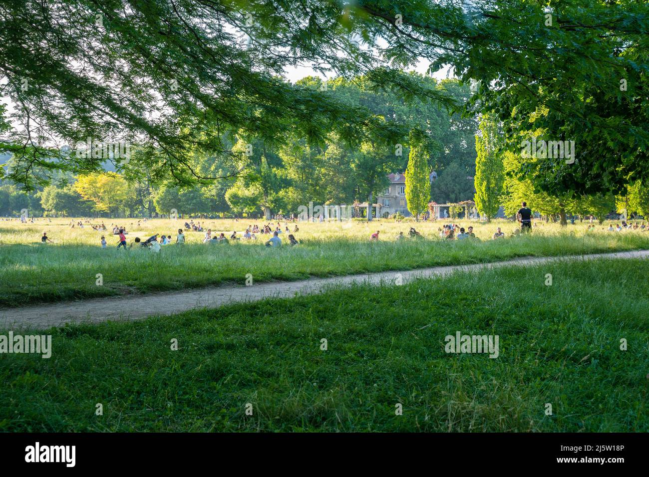 Lyon, France, 14 mai 2020, vue sur le Parc de la tête d'Or. Banque D'Images Lyon, France, 14 mai 2020, vue sur le Parc de la tête d'Or. Banque D'Images