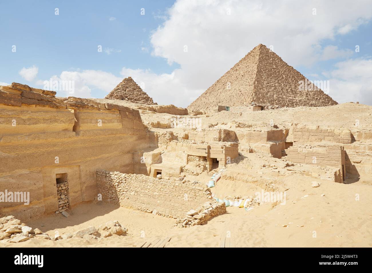 La Pyramide de Menkaure à Giza, Egypte Banque D'Images