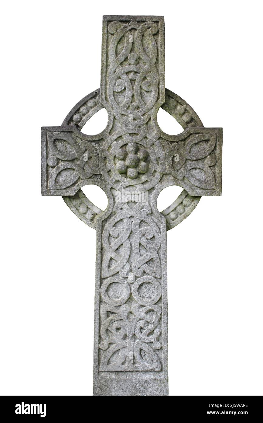 Croix celtique isolée sur blanc Banque D'Images