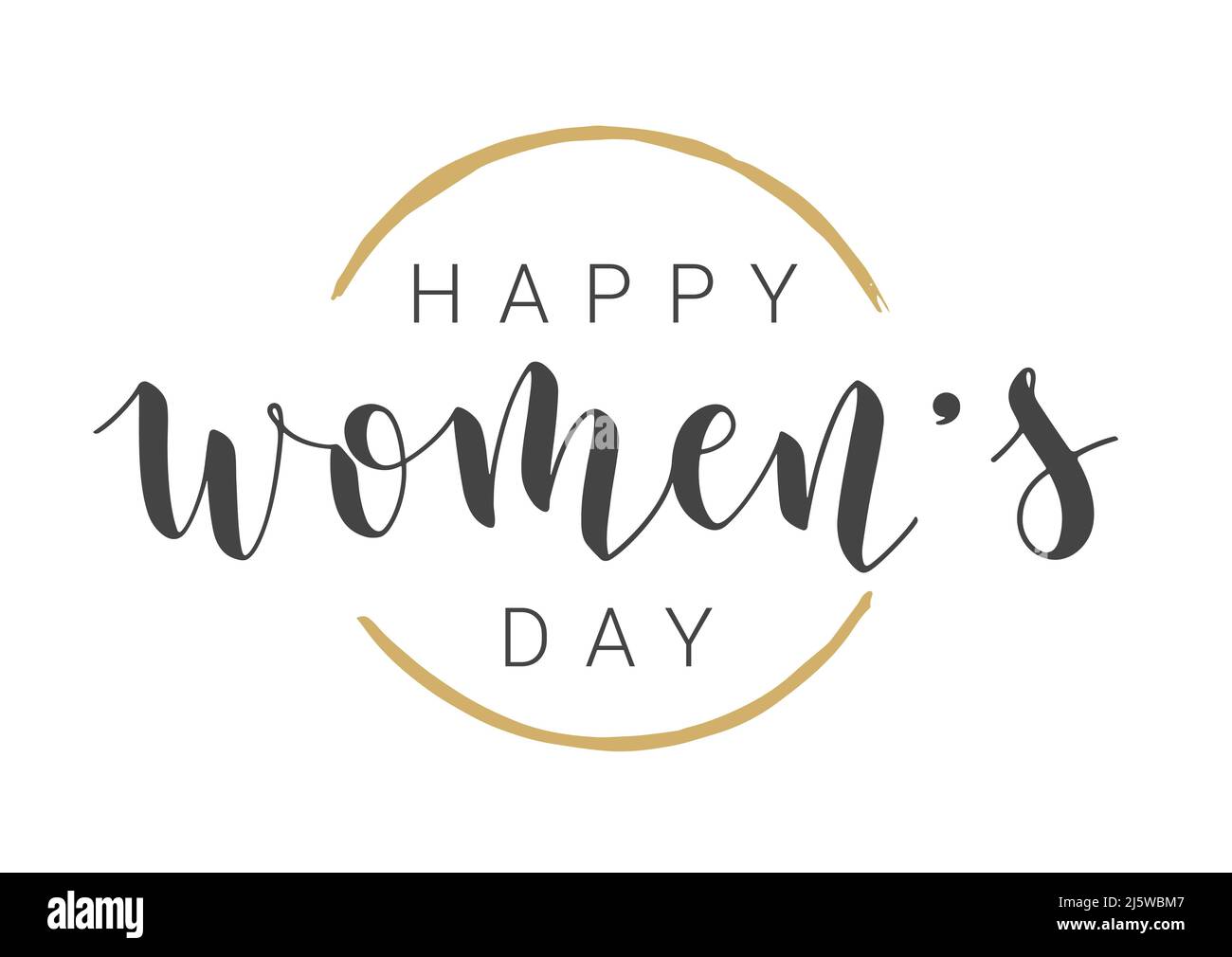 Illustration de vecteur. Lettrage manuscrit de Happy Women's Day. Modèle de carte, d'étiquette, de carte postale, d'affiche, d'autocollant, Produit imprimé ou Web. Illustration de Vecteur