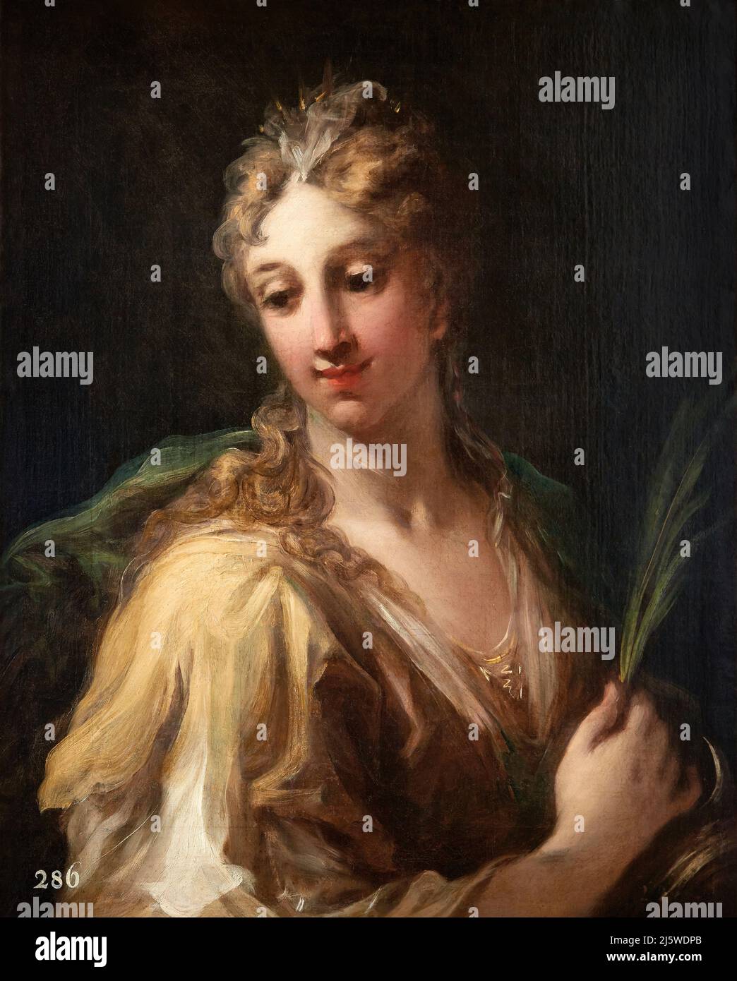 Ritratto di dama - olio su tela - Giovanni Antonio Pellegrini - XVIII secolo - Calvagese della Riviera (BS),Italia , MARTES, Museo d'Arte Sorlini Banque D'Images