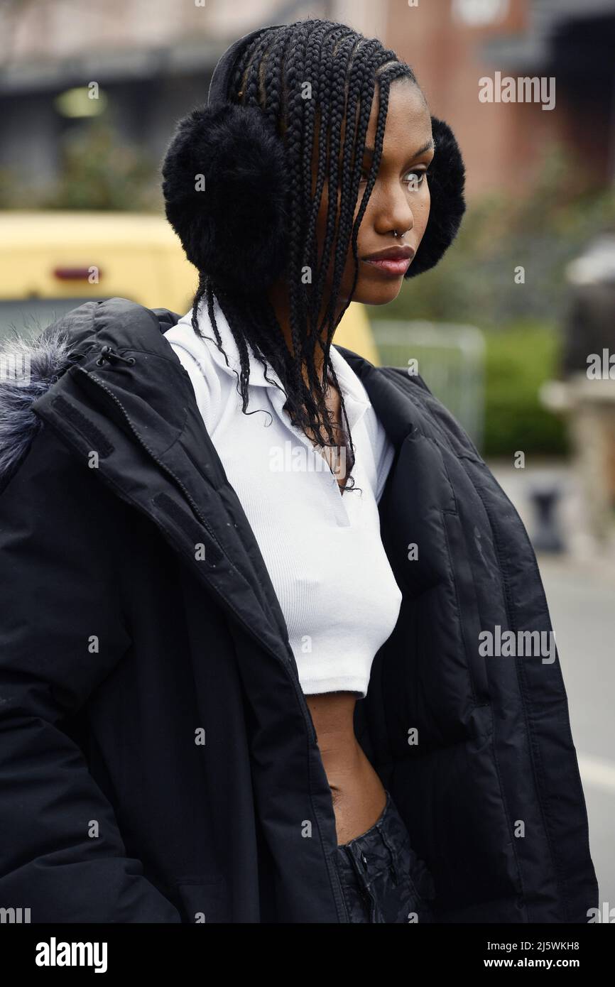 Model Eden Joi - Streetstyle à Paris Fashion week - Coperni Fashion Show - Saint-Denis - France Banque D'Images