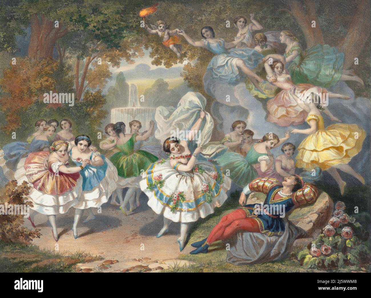 Un ballet à l'Opéra, (danse de rêve), par l'artiste français Pierre-Auguste Belin, 1821 - 1890. Banque D'Images