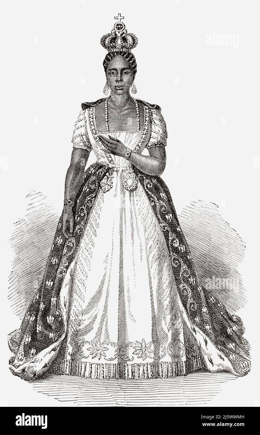 Élisabeth Adélina Dérival Lévêque ou Adélina Soulouque, 1820 - 1878, née Elisabeth Anne Justine Lévêque. Empress Consort d'Haïti de 1849 à 1859, comme épouse de Faustin I d'Haïti. De l'Univers illustrae, publié Paris, 1859 Banque D'Images
