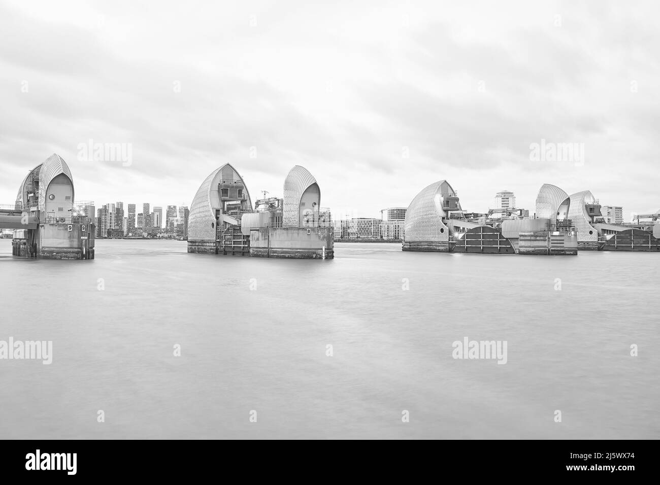 La barrière de la Tamise, les défenses contre les inondations, Londres Banque D'Images