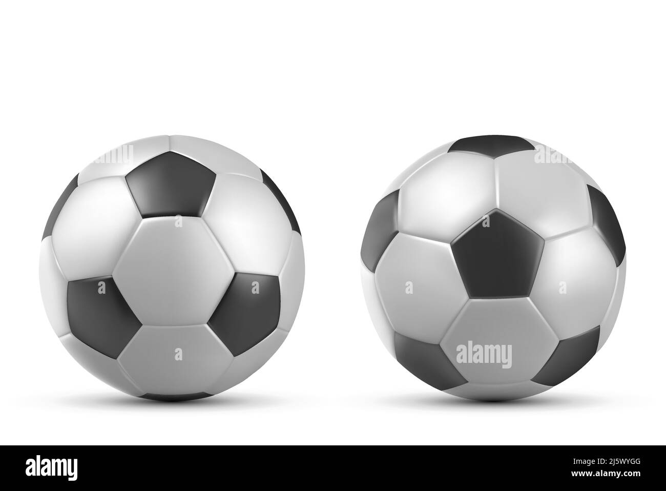 Ballon de football ou ballon de football isolé sur fond blanc, accessoire sportif, équipement pour jouer, championnat ou compétition, design ele Illustration de Vecteur