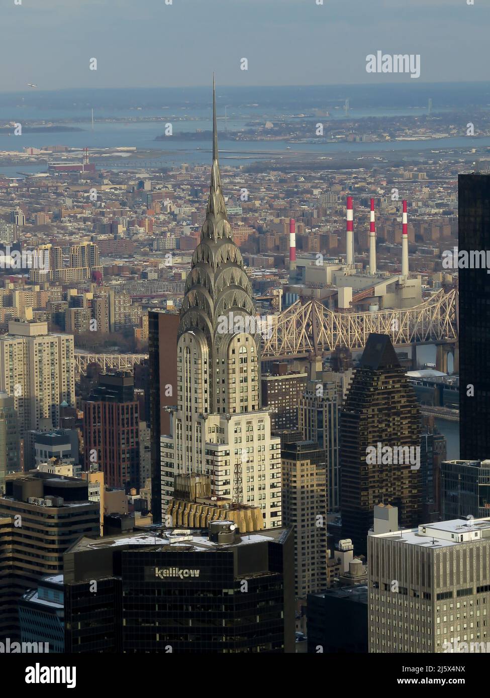 Vue depuis l'Empire State Building de manhattan, Lower manhattan et le Chrysler Building, New York City, NYV, U.S.A Banque D'Images