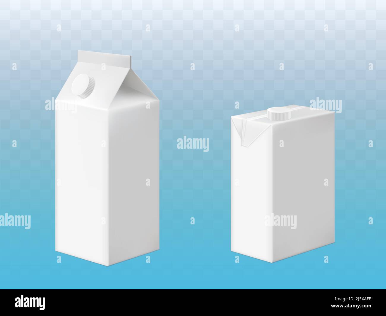 Emballage en carton blanc pour le lait ou le jus avec bouchon. Maquette  vectorielle d'emballage vierge réaliste différentes formes boîtes de  boisson, boisson isolée sur transp Image Vectorielle Stock - Alamy