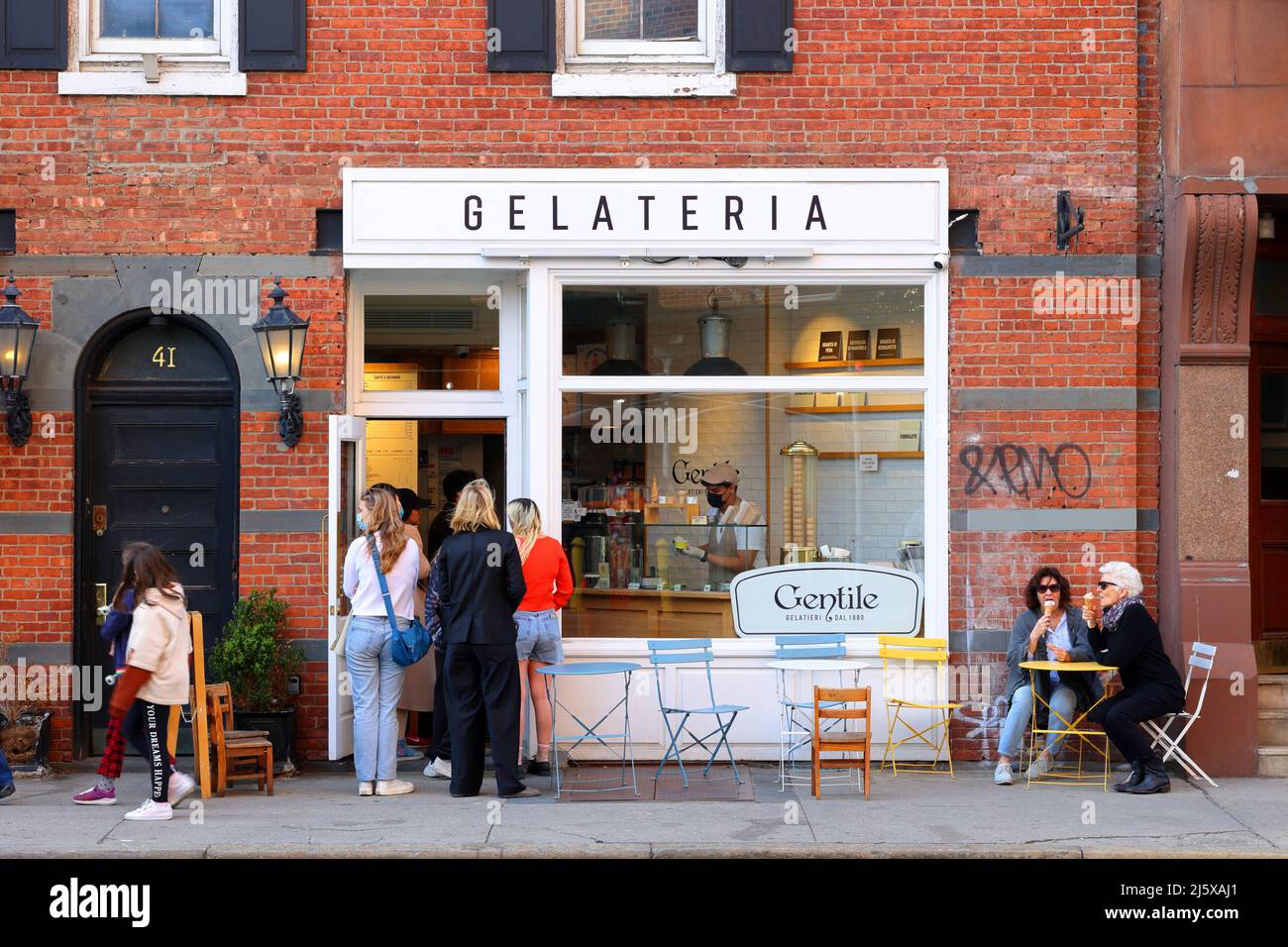 Gelateria Gentile, 43 8th Ave, New York, NYC photo d'un magasin de glace dans le quartier West Village à Manhattan. Banque D'Images