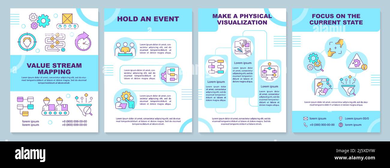 Modèle de brochure de cartographie de la chaîne de valeur Illustration de Vecteur