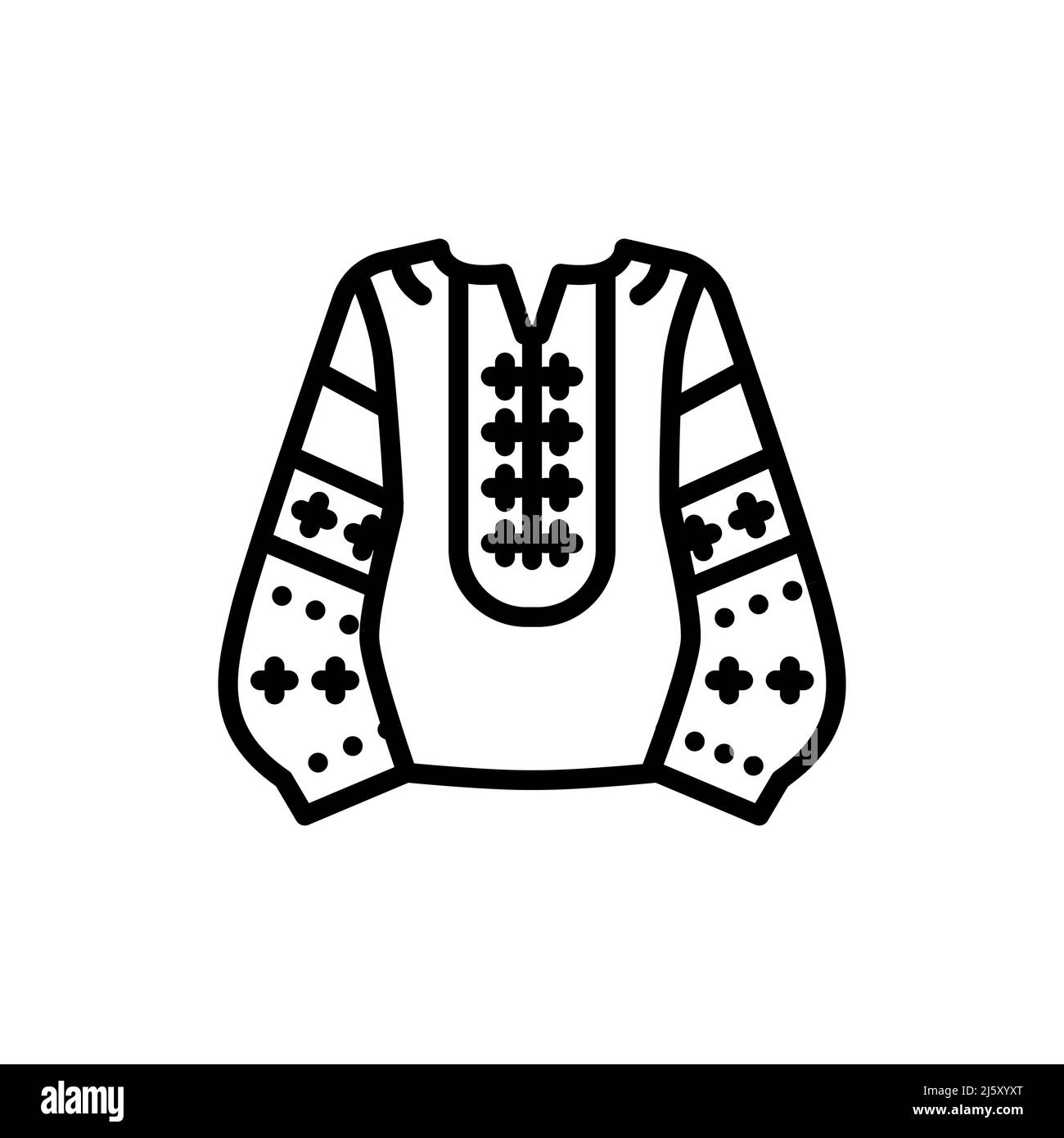 Icône de couleur de chemise brodée. Elément vectoriel isolé. Pictogramme de contour pour la page Web, l'application mobile, la promotion Illustration de Vecteur