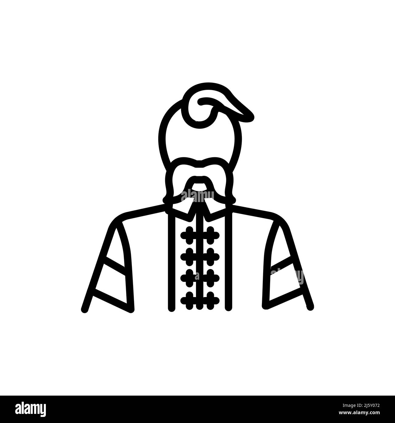 Icône de couleur de ligne ukrainienne. Elément vectoriel isolé. Pictogramme de contour pour la page Web, l'application mobile, la promotion Illustration de Vecteur