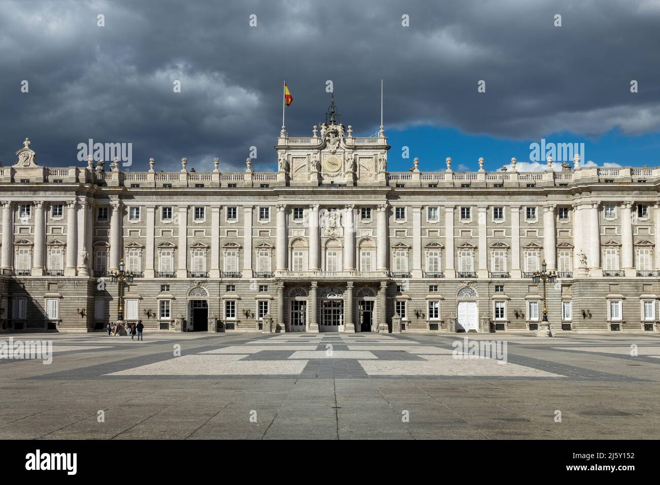 Façade du Palacio Real (Palais Royal) à Madrid, Espagne Banque D'Images