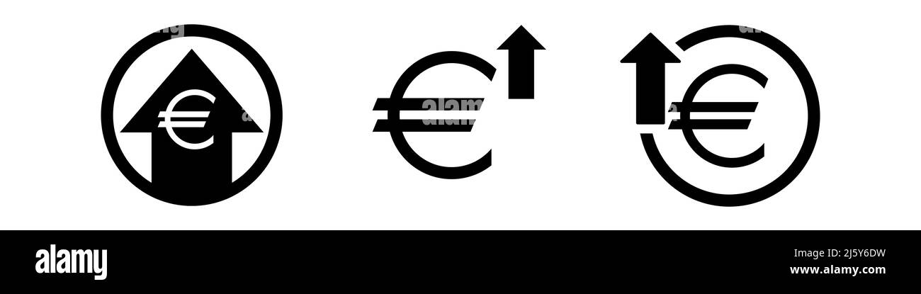 Ensemble de panneaux d'icône Euro UP Illustration de Vecteur