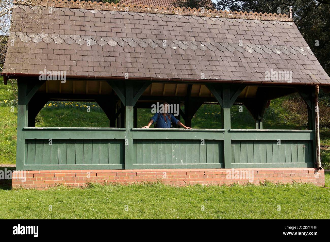 La Maison d'été au Musée national d'histoire de St Fagans, Cardiff, pays de Galles du Sud. Autrefois, il se trouve dans le parc extérieur du château de Cardiff. (Bute Park.) Banque D'Images