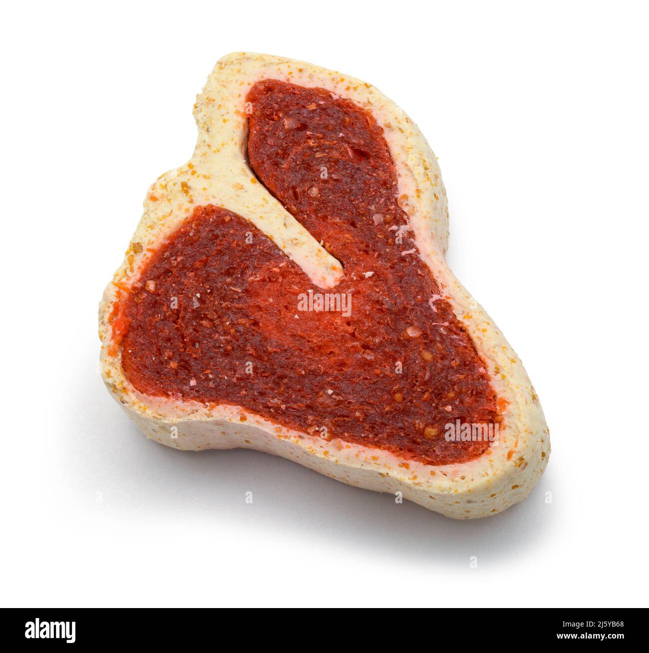 Steak Dog Treat Cut Out on White. Banque D'Images