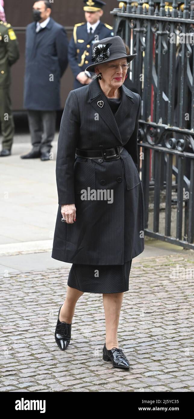 La photo doit être créditée ©Alpha Press 079965 29/03/2022 Reine Margrethe II du Danemark au service de Thanksgiving pour HRH le prince Philip Duke d'Édimbourg tenu à l'abbaye de Westminster à Londres. Banque D'Images