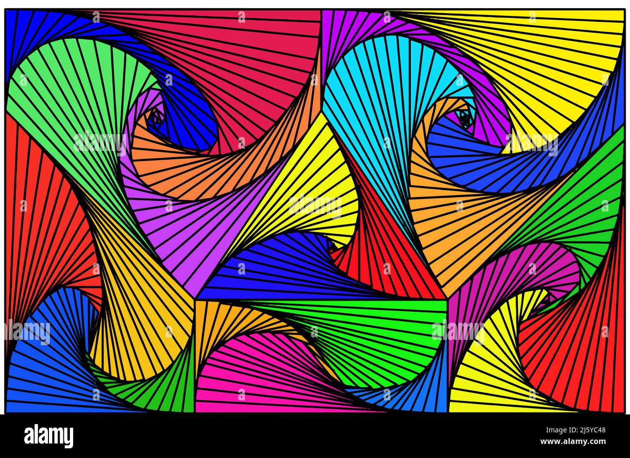 Abstraction colorée de l'image vectorielle des formes torsadées Banque D'Images