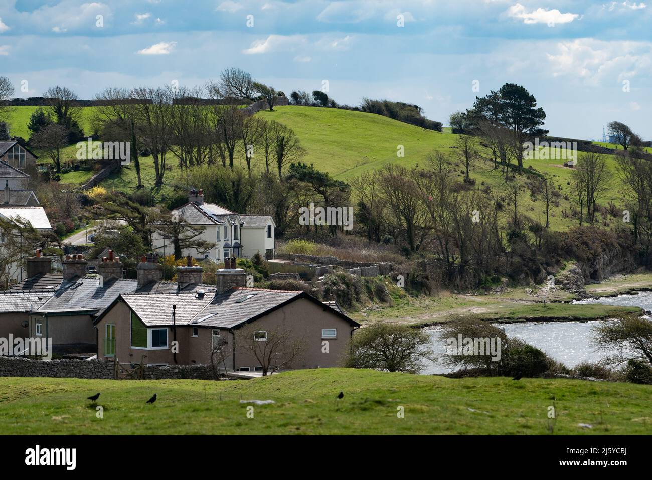 Vue de Know Hill, Silverdale, Carnforth, Lancashire, Royaume-Uni Banque D'Images