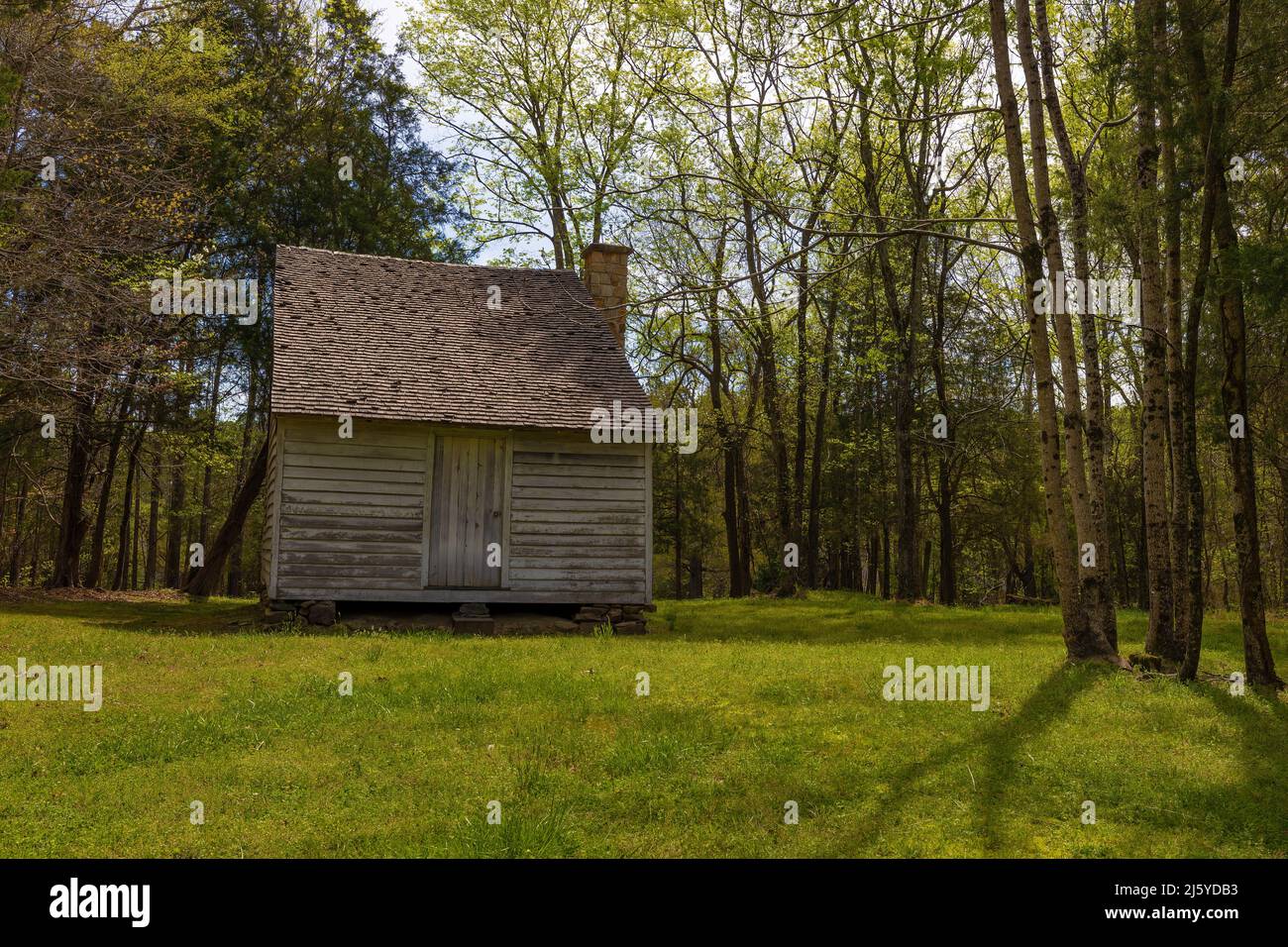 Durham, Caroline du Nord, États-Unis - 13 avril 2022 : vieux bâtiments sur le site historique. Banque D'Images