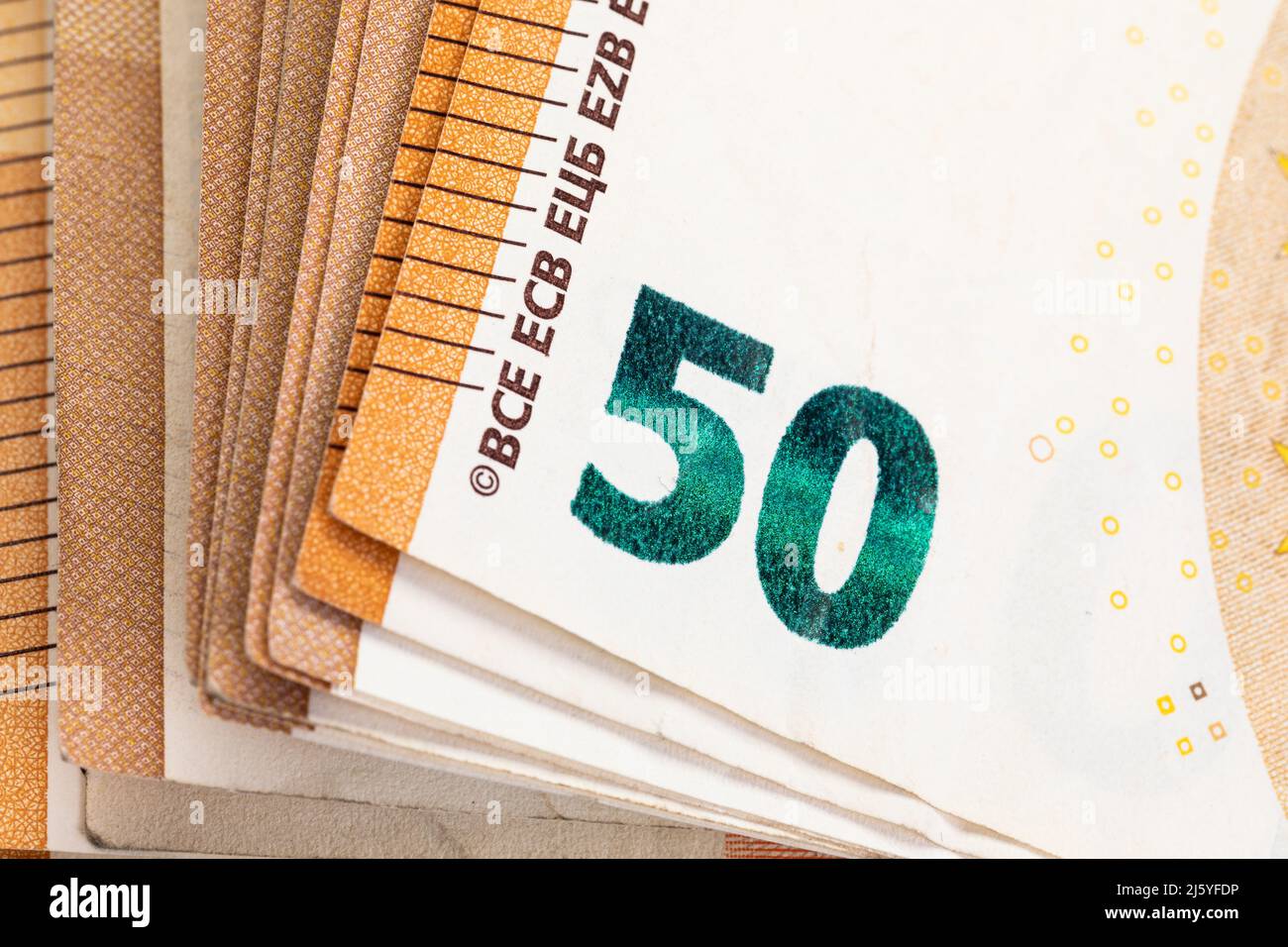 50 euros de gros plan Banque D'Images