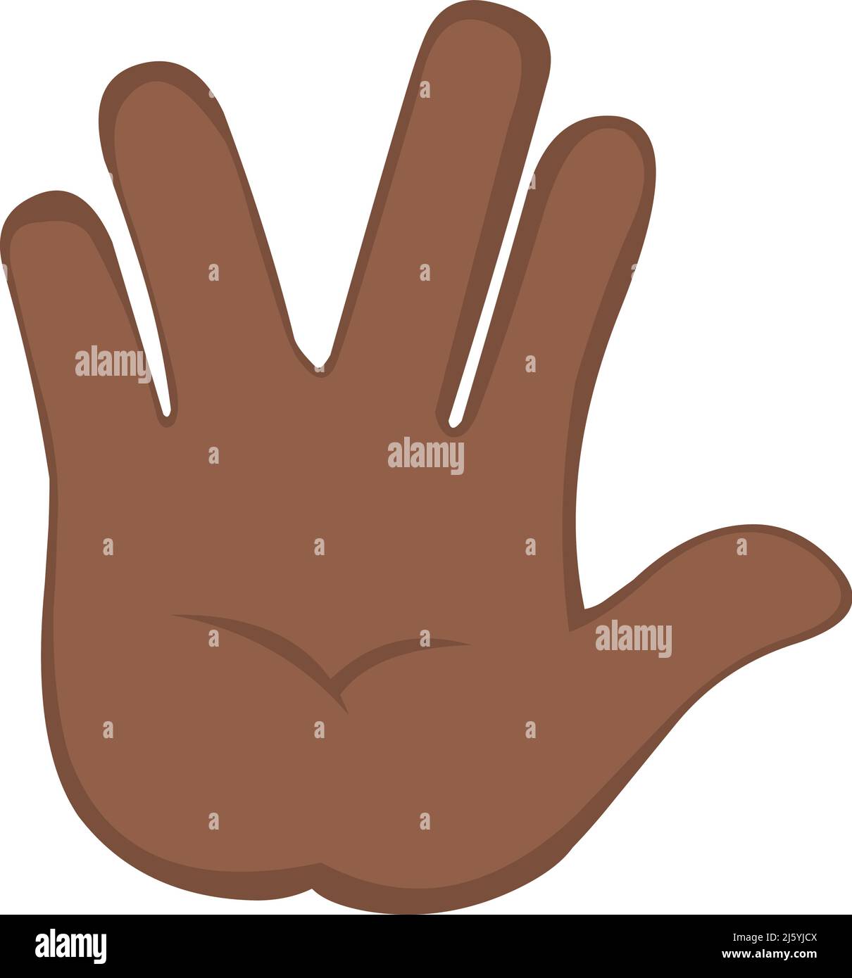 Illustration vectorielle d'une main brune faisant le salut vulcan Illustration de Vecteur