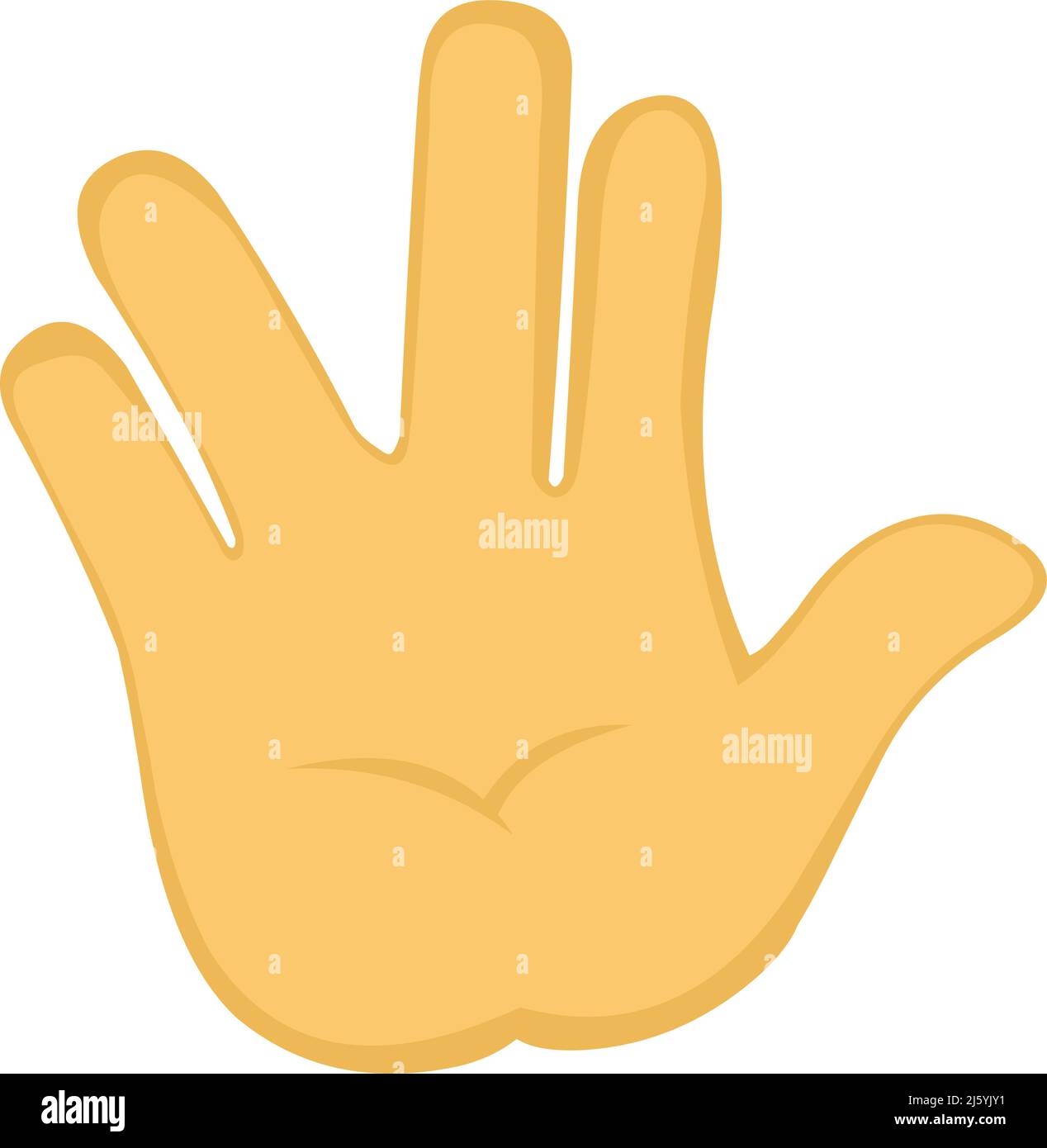 Illustration vectorielle d'une main jaune faisant le salut vulcan Illustration de Vecteur