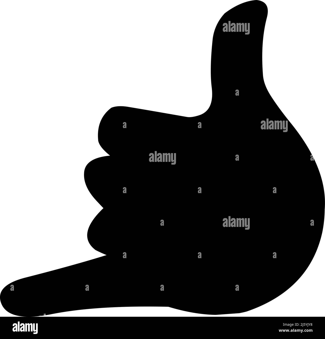 Illustration vectorielle de la silhouette noire d'une main faisant le geste de secousse classique Illustration de Vecteur