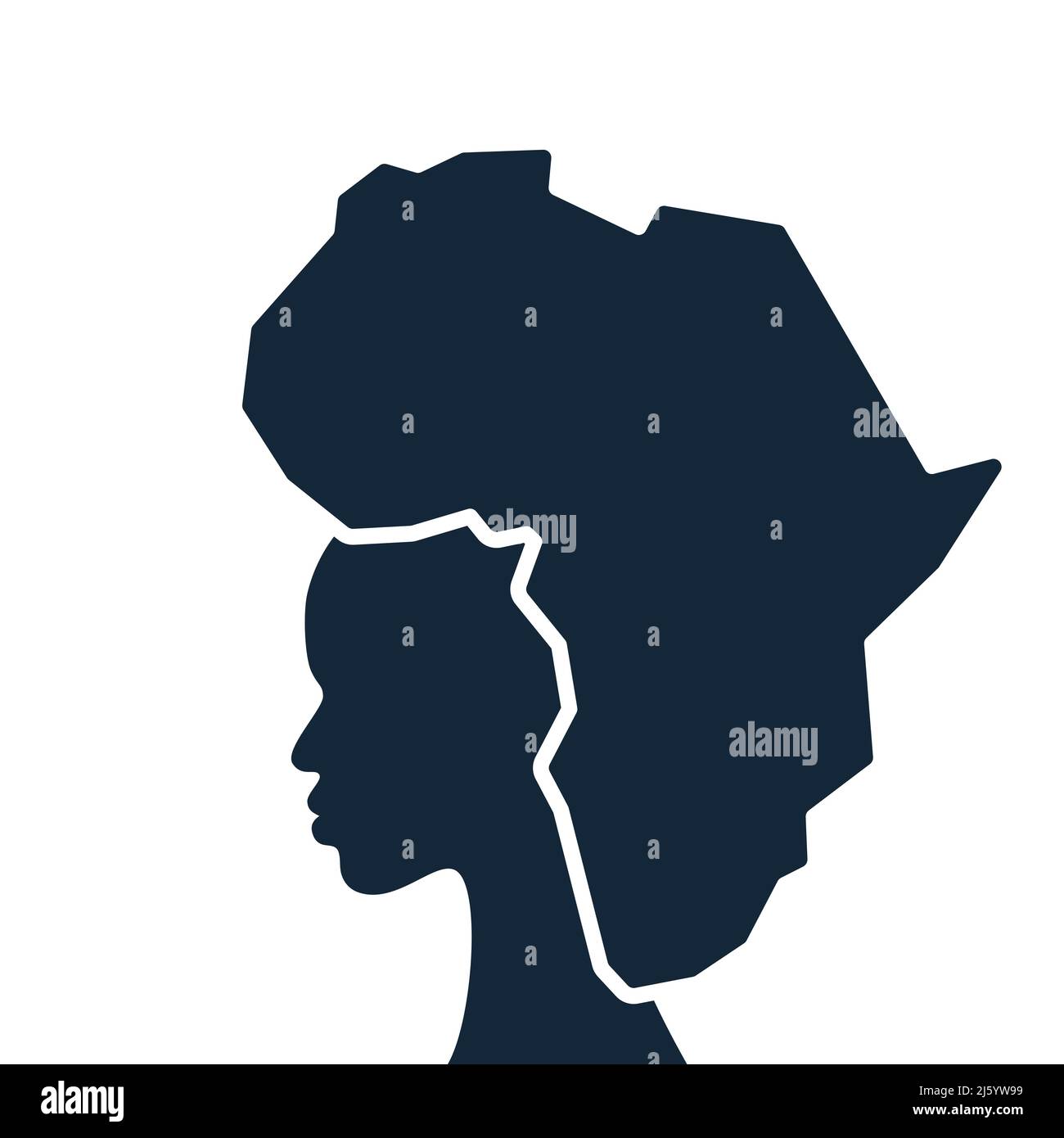 Continent africain noir de fond de femme Illustration de Vecteur