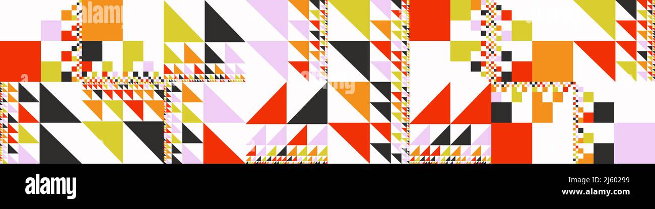 Motif vectoriel abstrait coloré composé de formes et d'éléments géométriques variés. Design graphique numérique pour poster, couverture, art, présentation Illustration de Vecteur