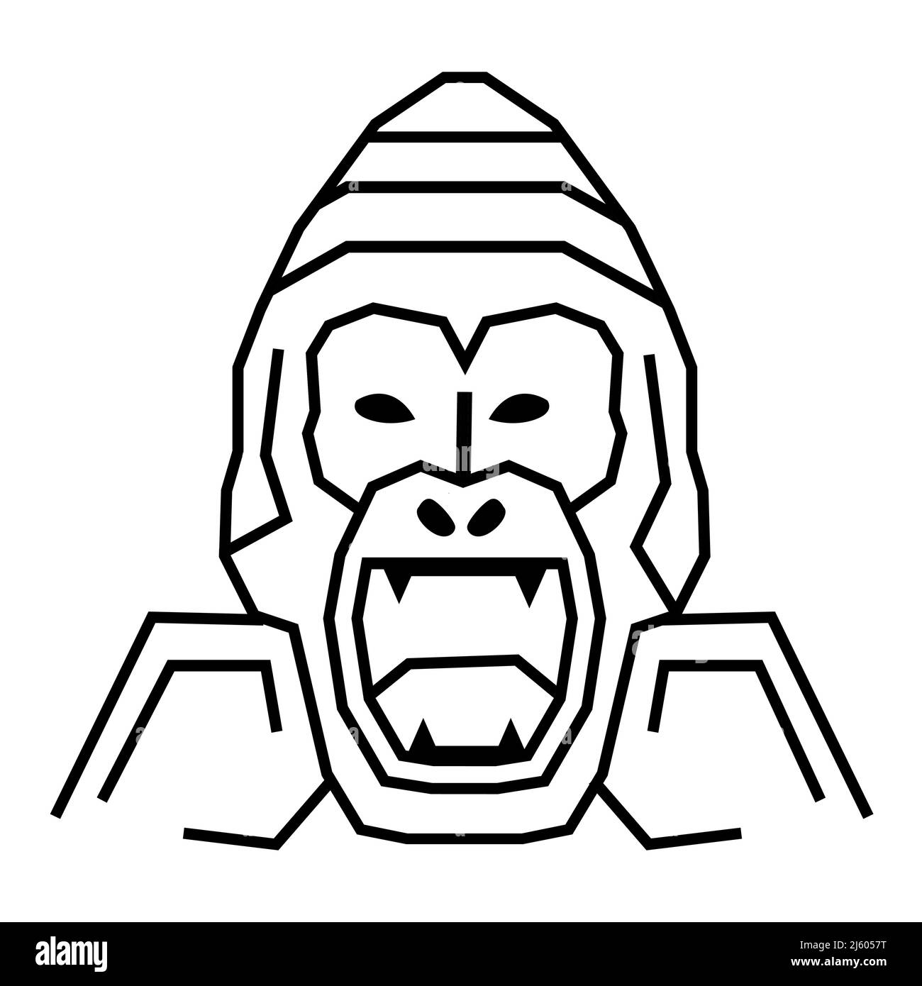 Vecteur icône Gorilla. Icône plate. Illustration vectorielle sur fond blanc. Illustration de Vecteur