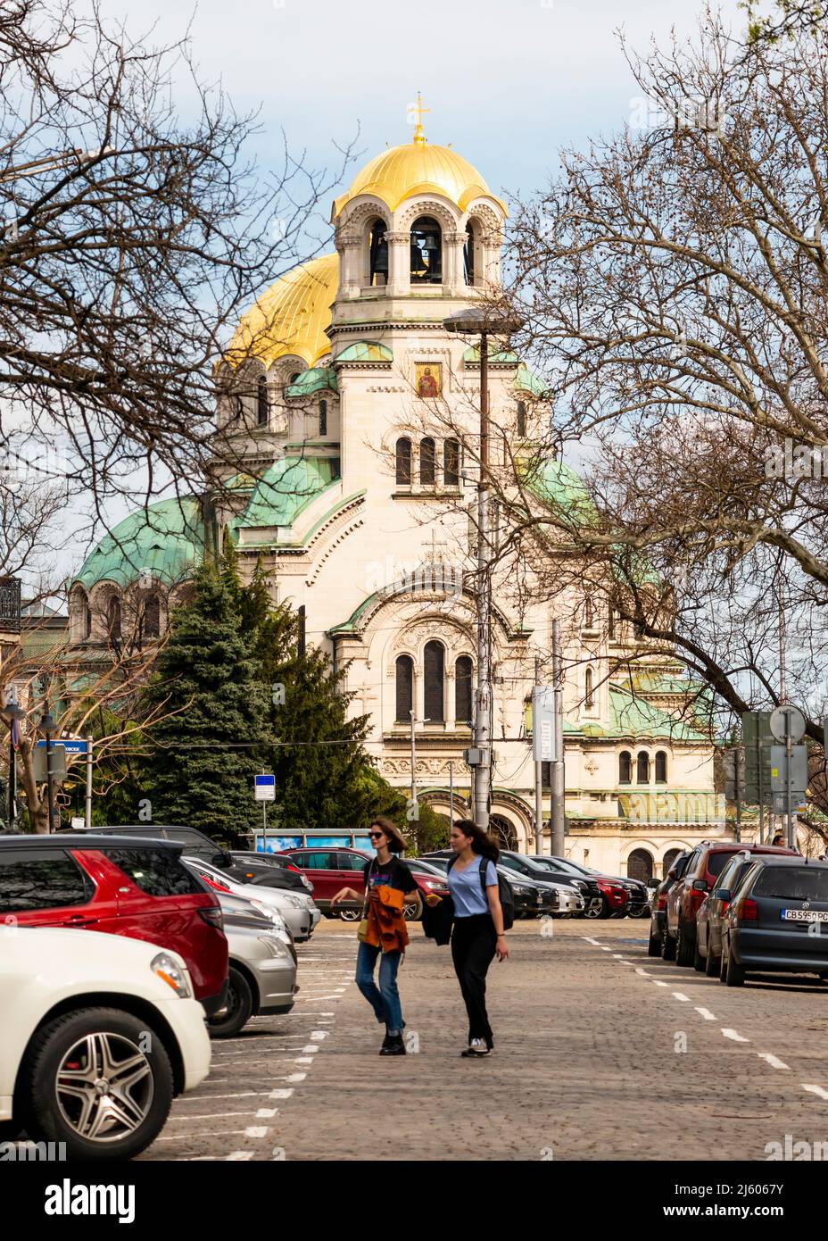 Cathédrale Alexandre Nevsky Sofia Bulgarie, vue sur les préparées Cathédrale orthodoxe Alexandre Nevski, Europe de l'est, Balkans, UE Banque D'Images