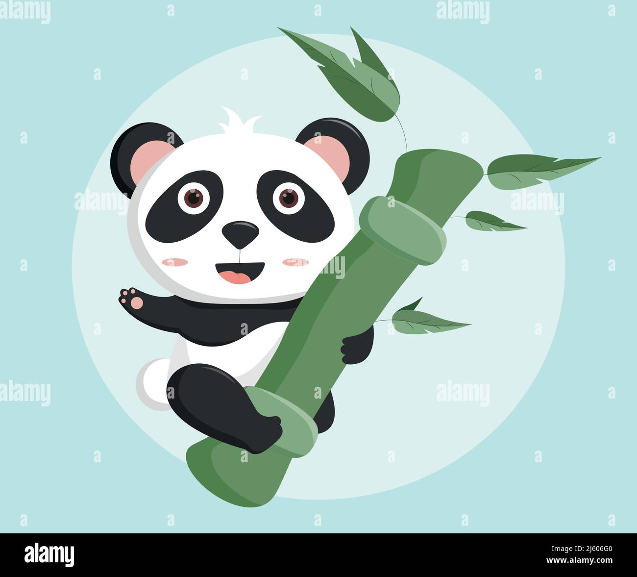Panda sur bambou Illustration de Vecteur