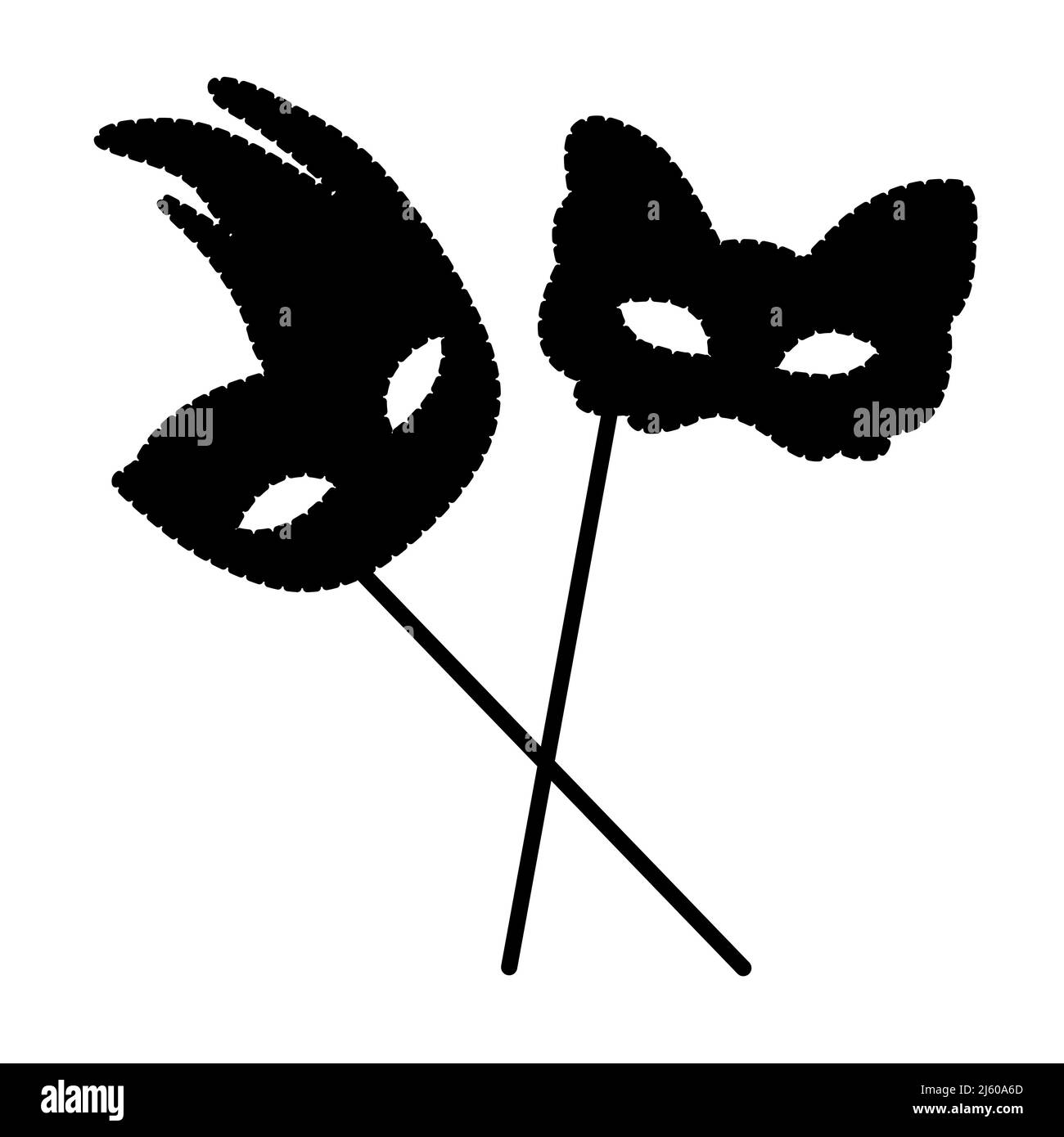 Deux masques mascarade, illustration noire Illustration de Vecteur