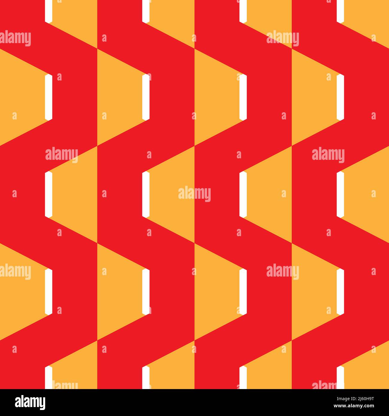 Formes abstraites en zigzag couleur orange et jaune motif vectoriel sans couture. Illustration de Vecteur