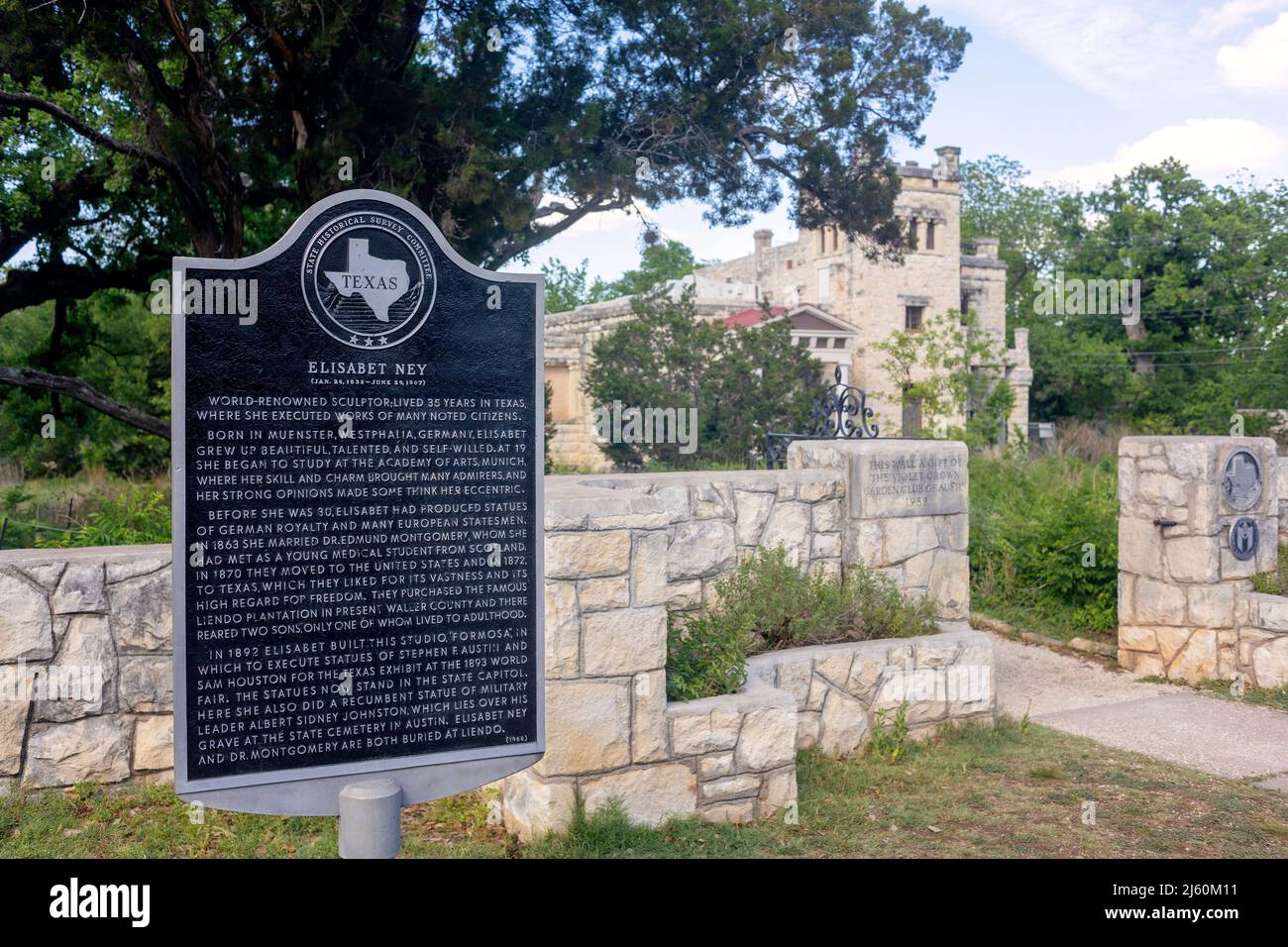 Musée Elisabet Ney à Austin, Texas; le Musée Elisabet Ney est la maison et le studio historique d'Elisabet Ney, un sculpteur allemand. Banque D'Images