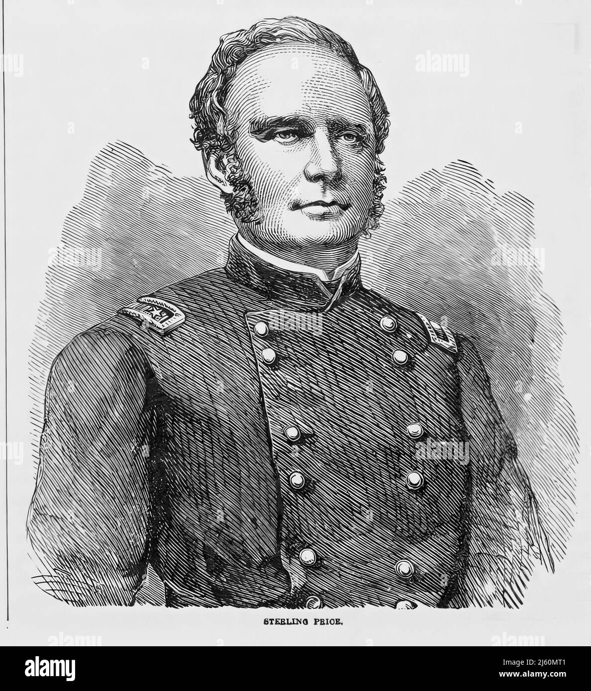 Portrait de Sterling Price, général de l'armée confédérée dans la guerre civile américaine. illustration du siècle 19th Banque D'Images