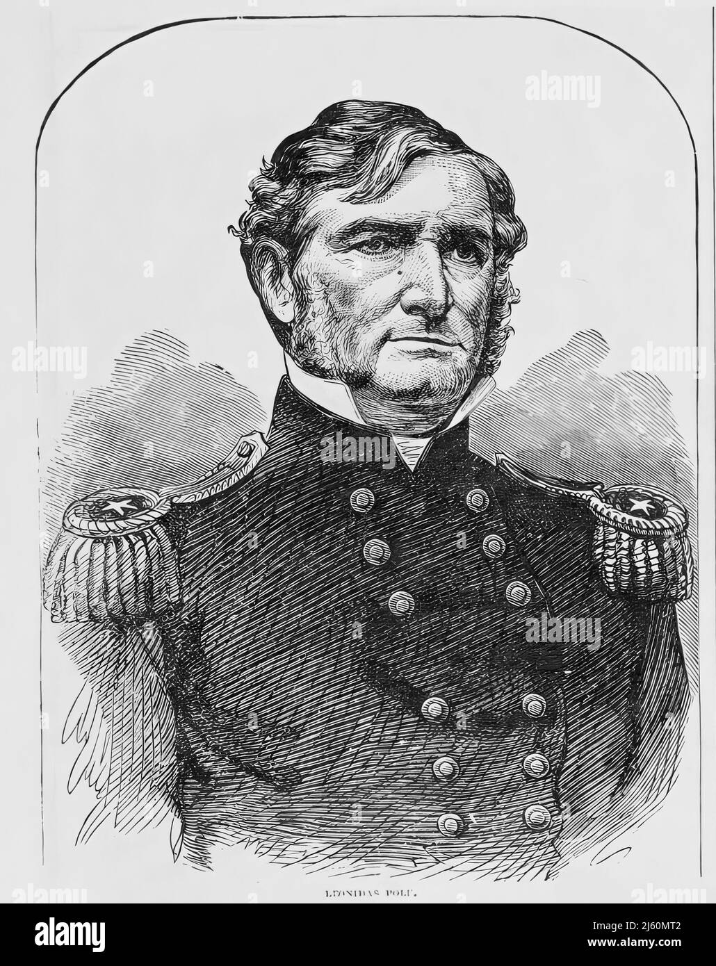 Portrait de Leonidas Polk, général de l'armée confédérée pendant la guerre civile américaine. illustration du siècle 19th Banque D'Images