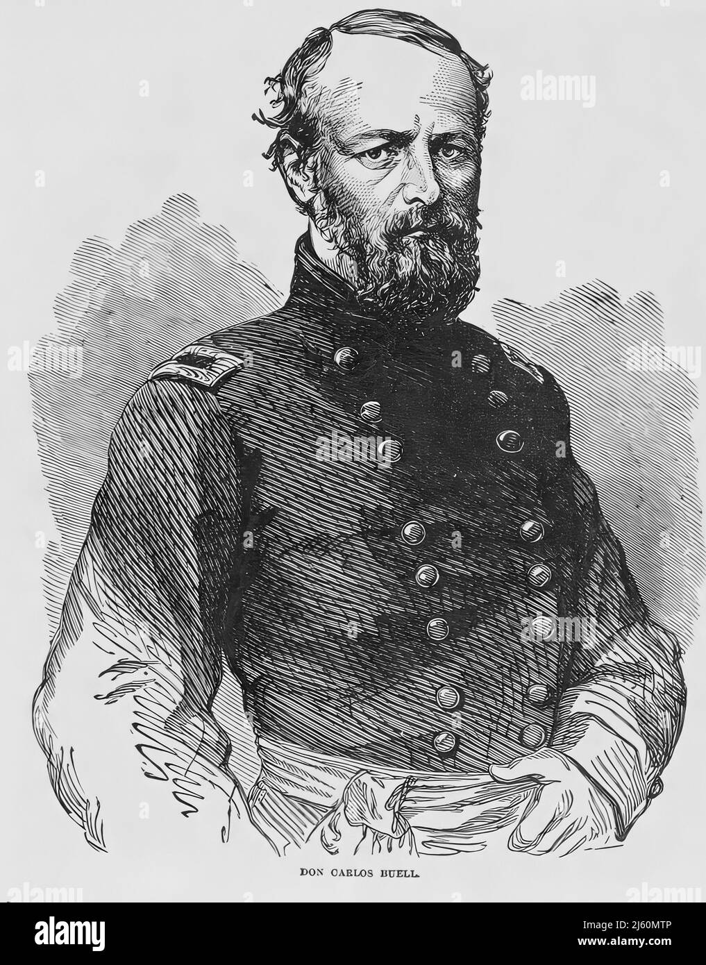 Portrait de Don Carlos Buell, général de l'Armée de l'Union pendant la guerre civile américaine. illustration du siècle 19th Banque D'Images