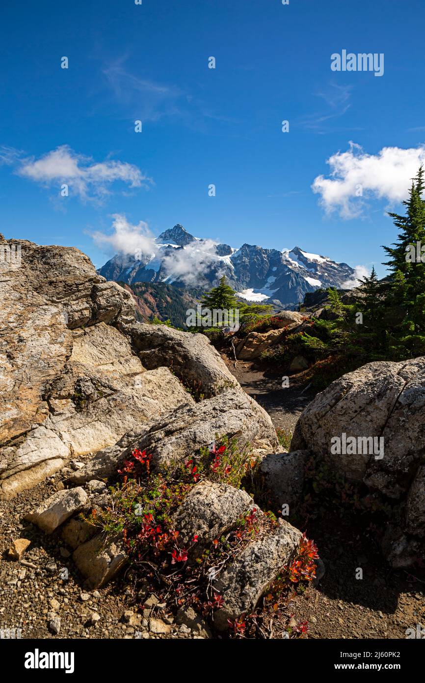 WA21452-00...WASHINGTON - Mont Shuksan vu de la zone Artist point de Mount Baker - Forêt nationale de Snoqualmie. Banque D'Images