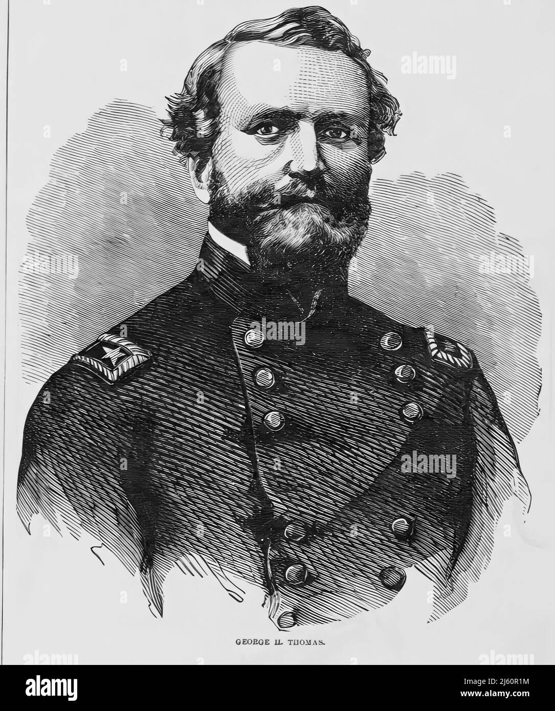 Portrait de George Henry Thomas, général de l'Armée de l'Union dans la Guerre civile américaine. illustration du siècle 19th Banque D'Images
