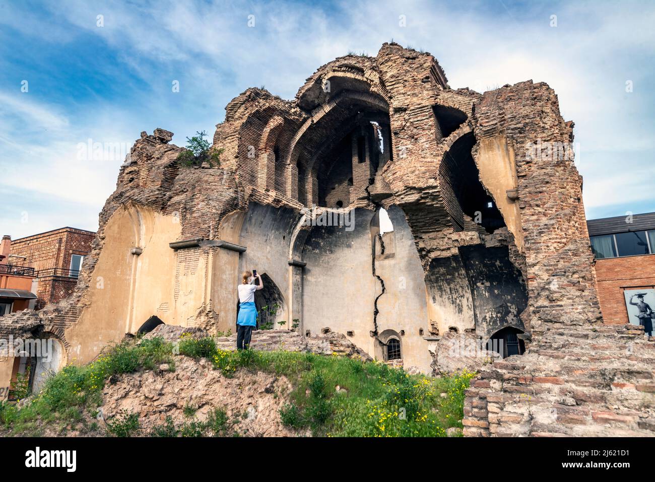 ancien bâtiment abandonné, apocalypse fond Banque D'Images