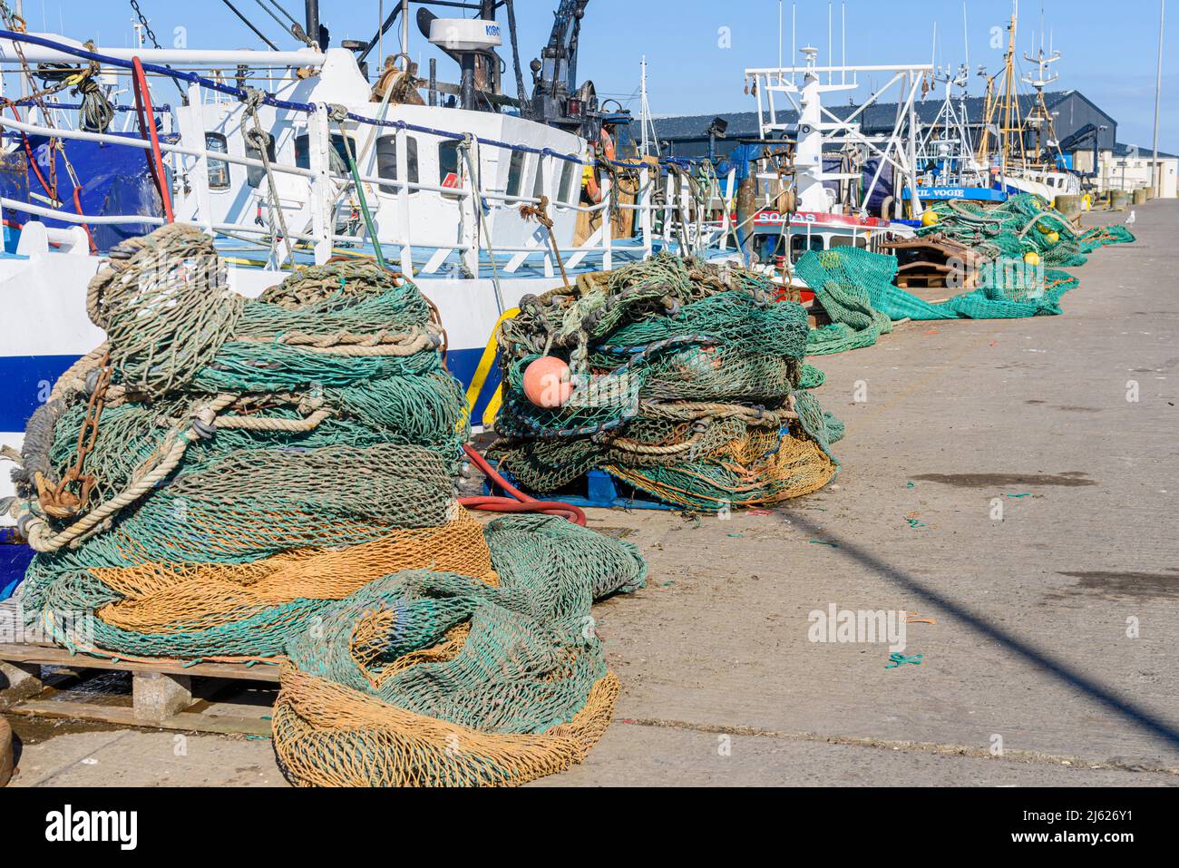 Des chalutiers de pêche amarrés dans le port de Portavogie, dans le comté de Down, en Irlande du Nord Banque D'Images